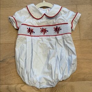 Smocked Fireworks Romper 9M